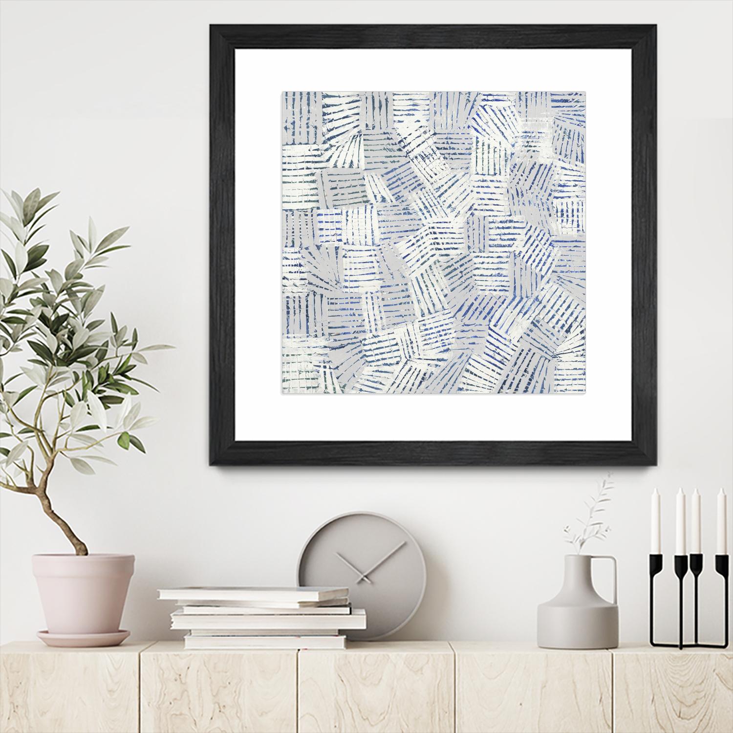 Thrive by John Burrows on GIANT ART - blue geometric shapes shapes