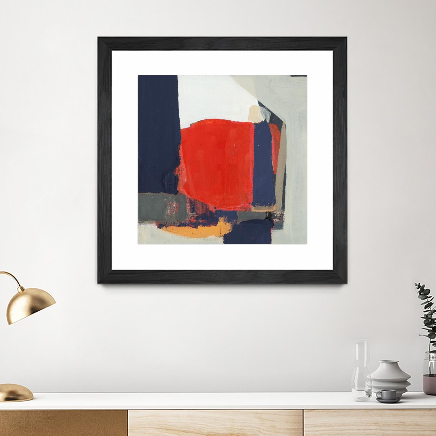 Orange Crush V6 by Terri Burris on GIANT ART - whites & creams abstract geometric