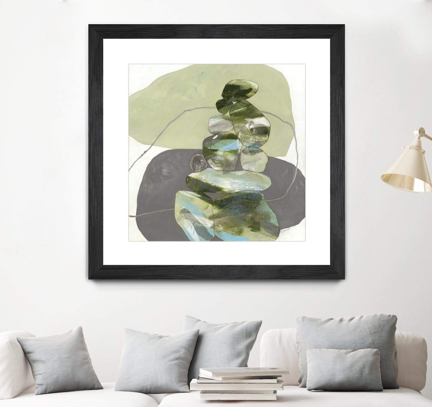 Green Cairns III by Ruth Fromstein on GIANT ART - greens organic shapes