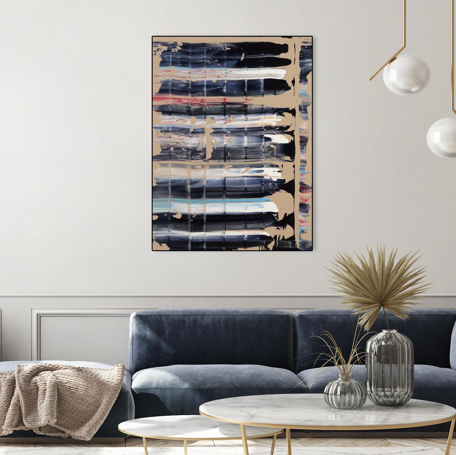 Light Blue, Red, Black by Jeff Iorillo on GIANT ART - black abstract