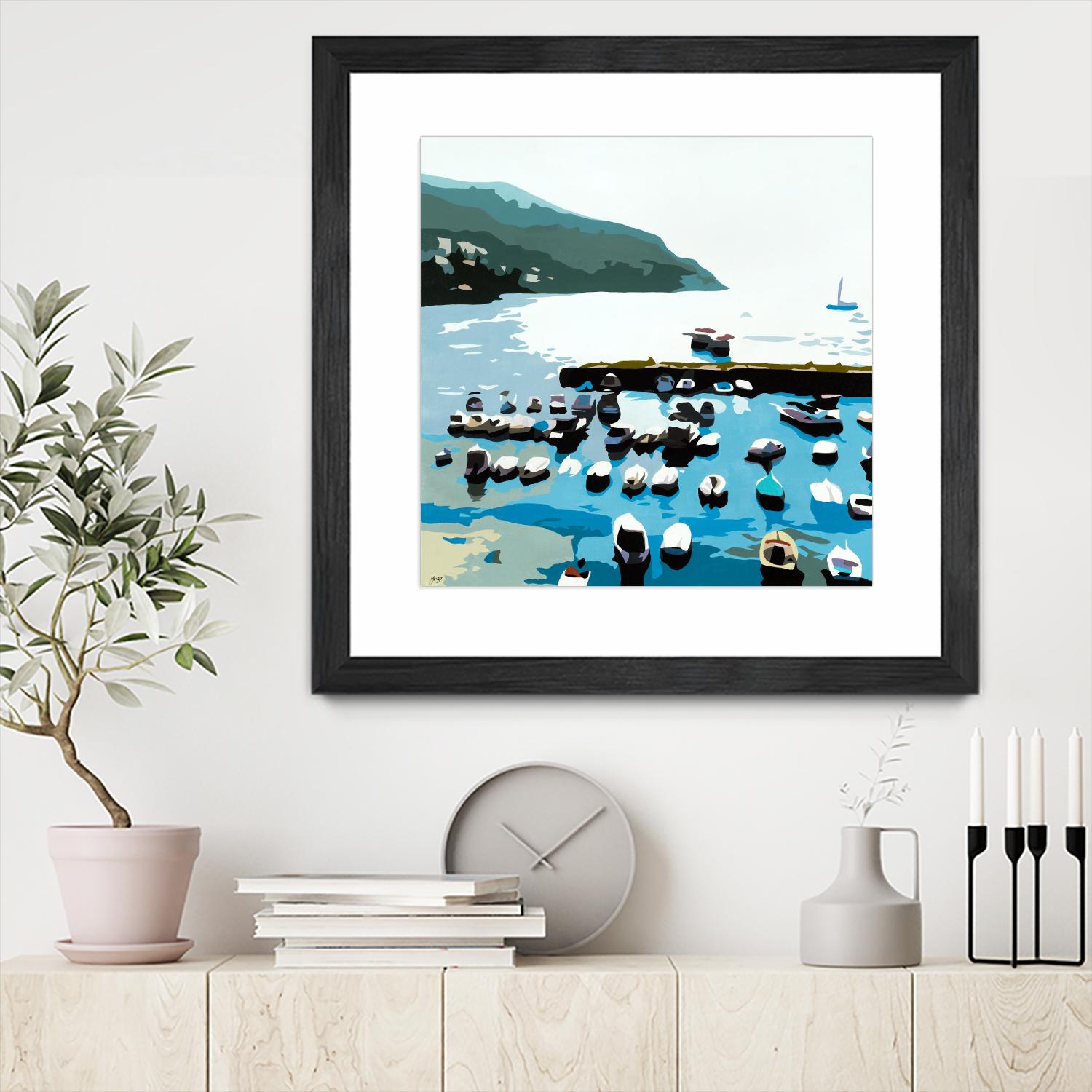 Boats by Beth Ann Lawson on GIANT ART - blues coastal ocean