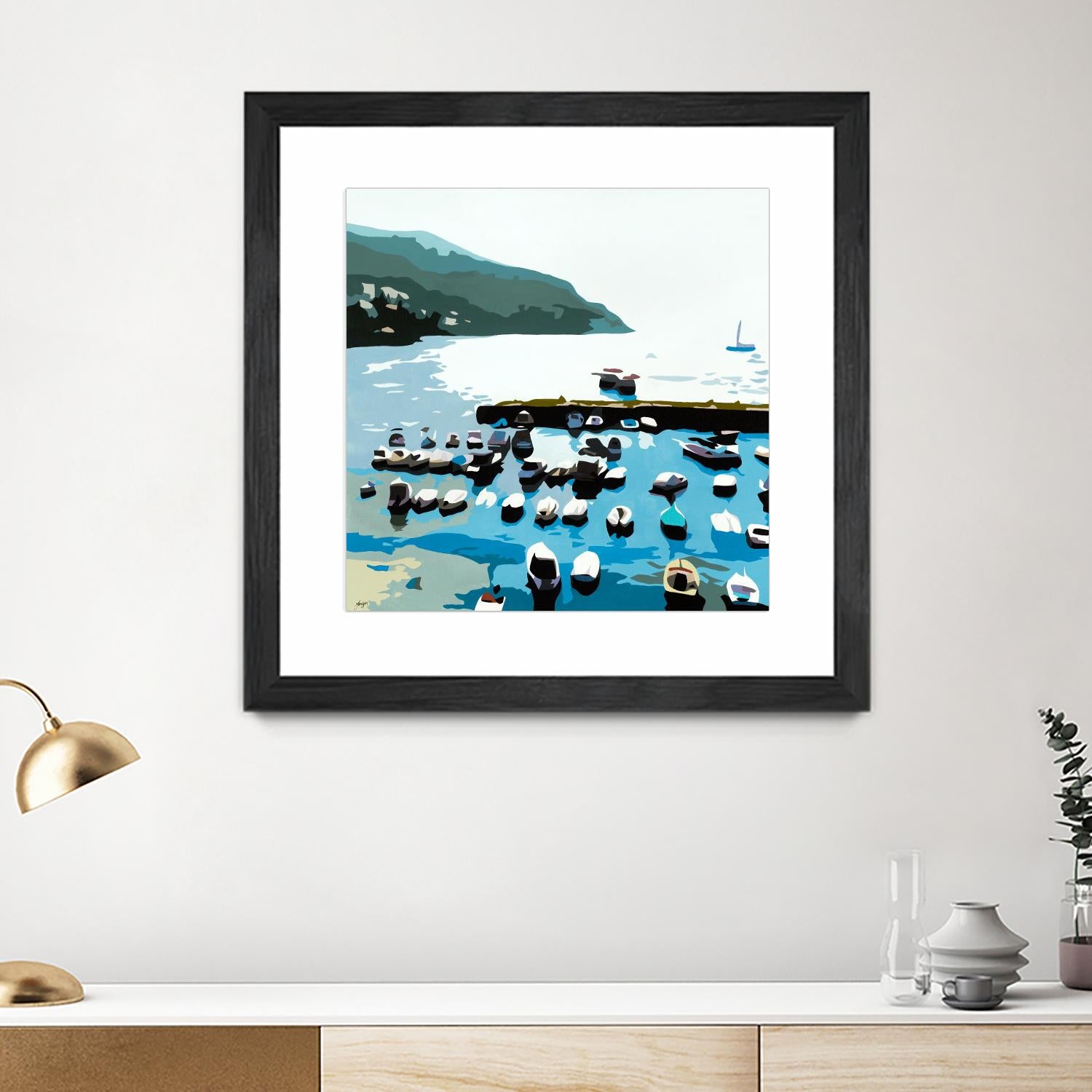 Boats by Beth Ann Lawson on GIANT ART - blues coastal ocean