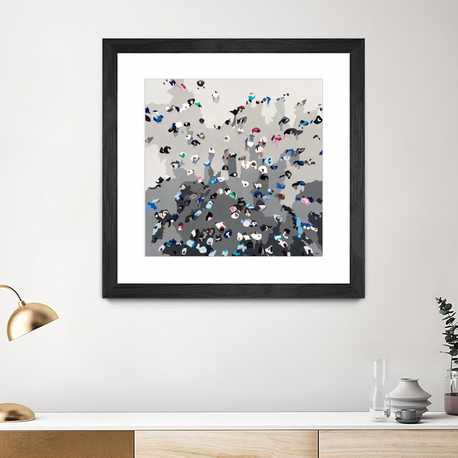 Crowd Sourcing by Beth Ann Lawson on GIANT ART - grays figurative crowd