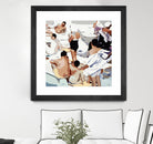 Tammy & Greg's Pool Party by Beth Ann Lawson on GIANT ART - beige figurative gray