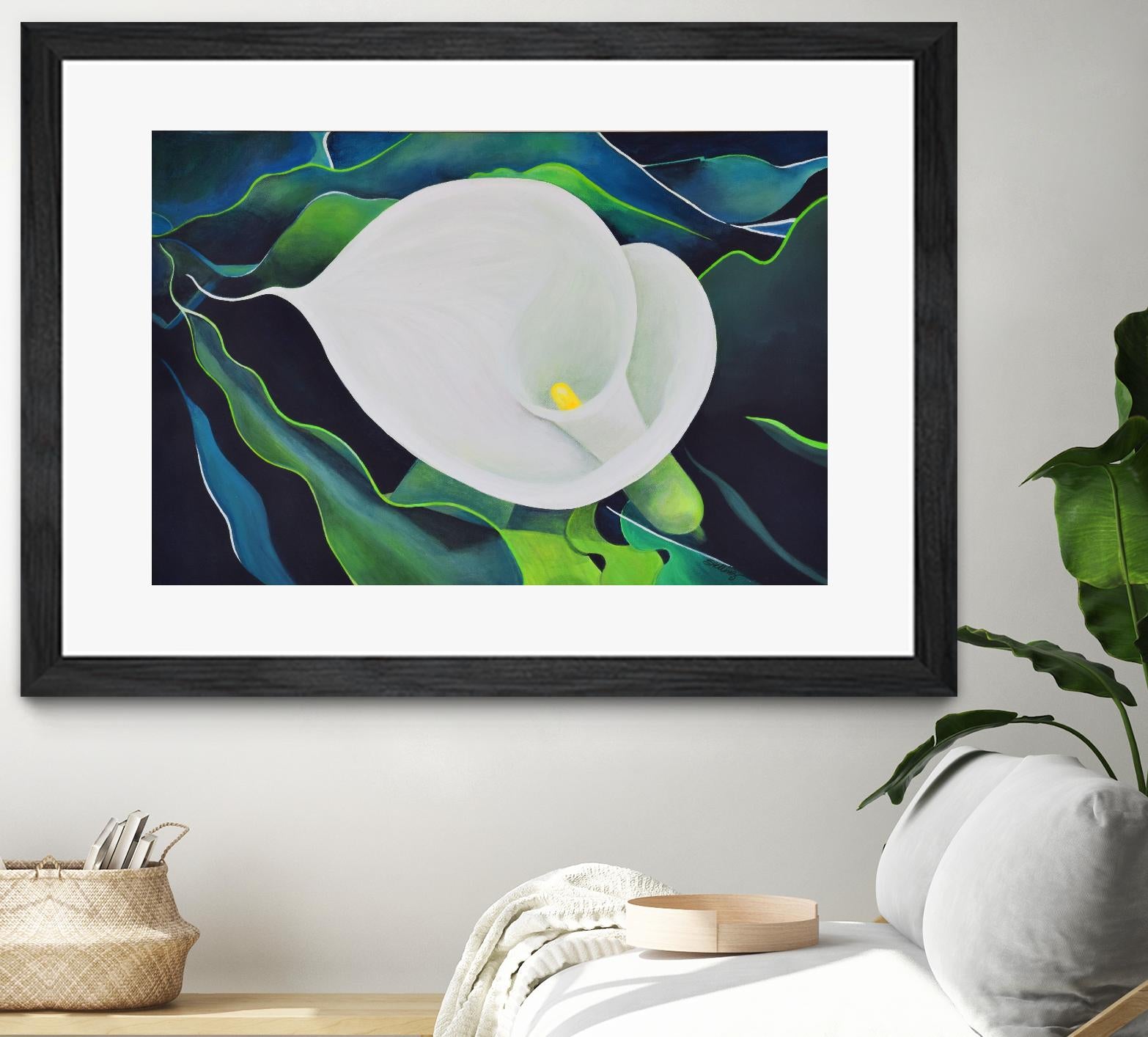 CALLA LILY by LINDA STELLING on GIANT ART - blue floral tropical floral