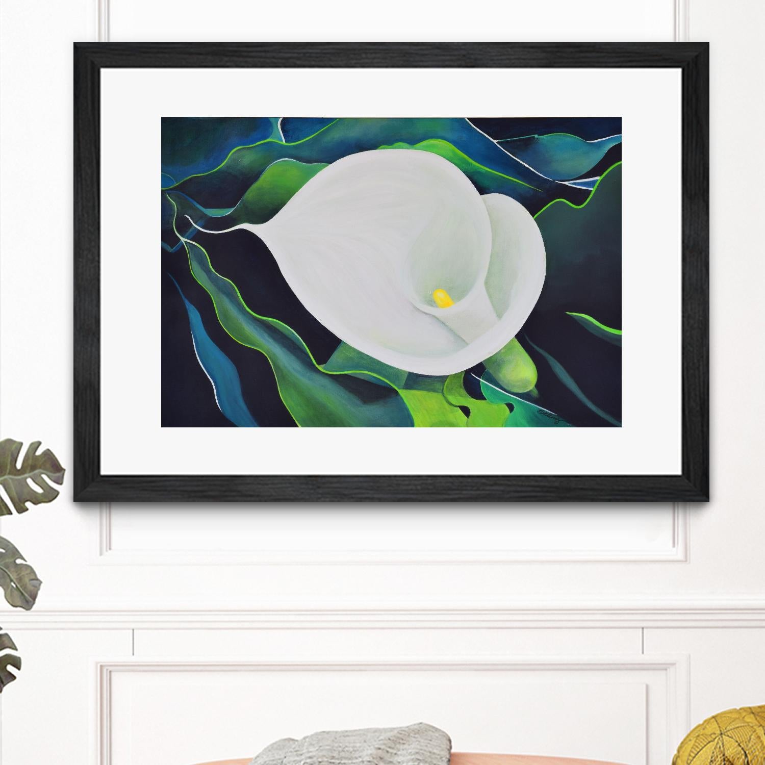 CALLA LILY by LINDA STELLING on GIANT ART - blue floral tropical floral