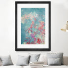 Embellished Teal Rose Garden I by Jennifer Goldberger on GIANT ART - blue abstract