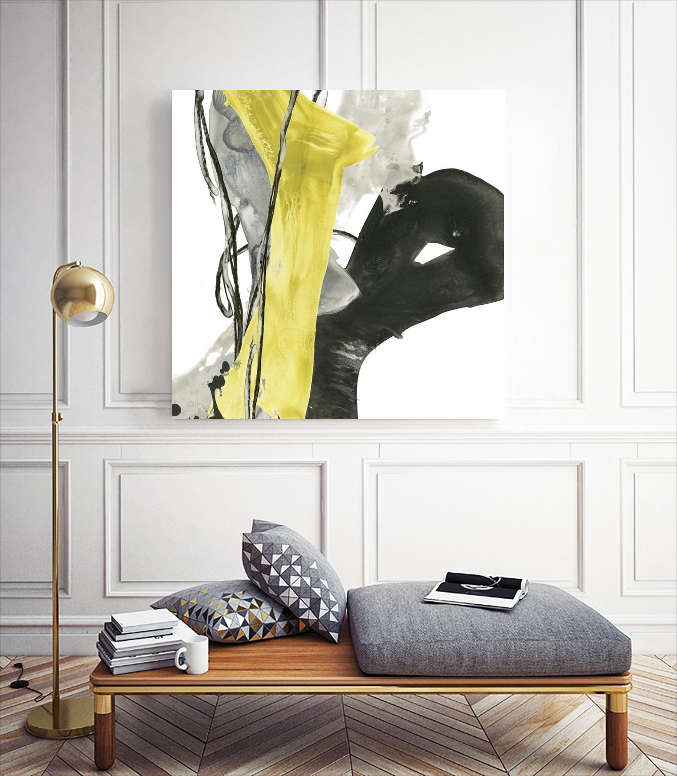 Citron Flux I by June Erica Vess on GIANT ART - yellow abstract