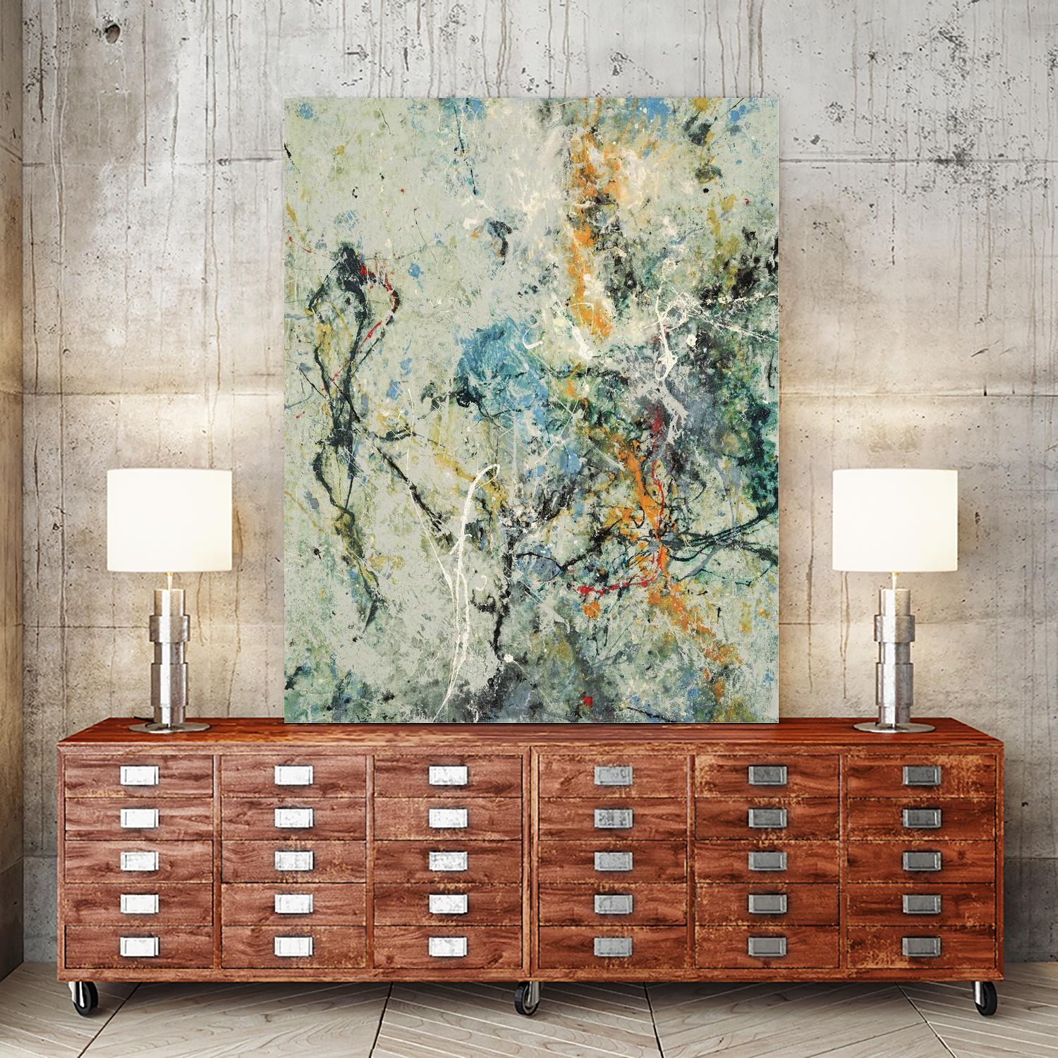 Tango 63 by DAG Inc on GIANT ART - orange abstract pollock