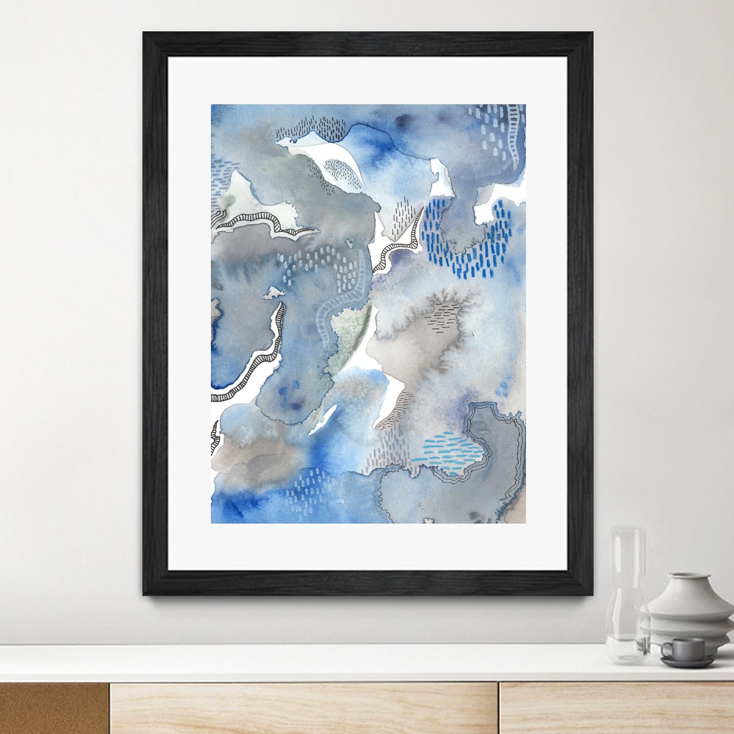 Subtle Blues II by Regina Moore on GIANT ART - blue abstract