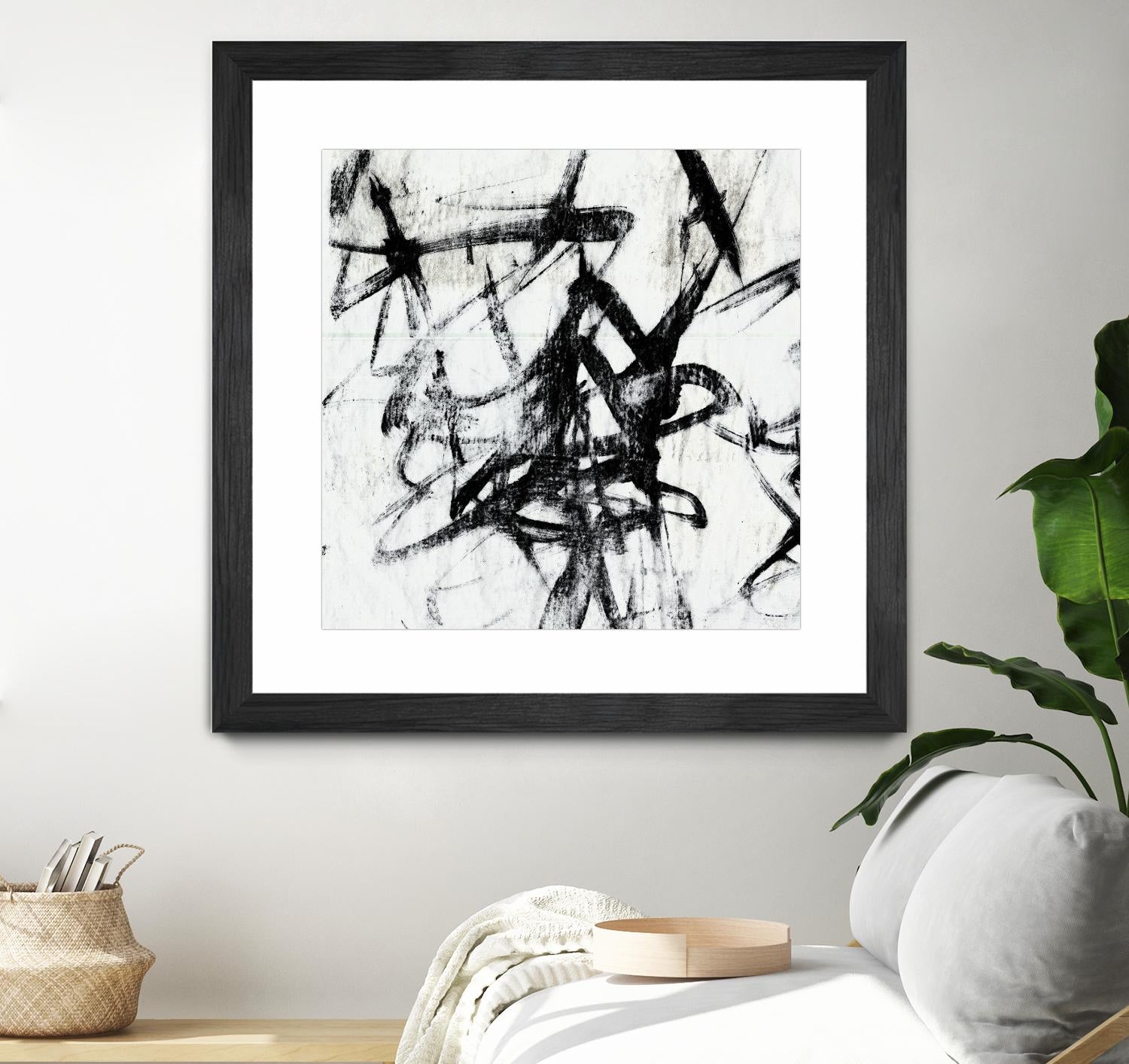 Monotype Scribble I by Jennifer Goldberger on GIANT ART - black abstract