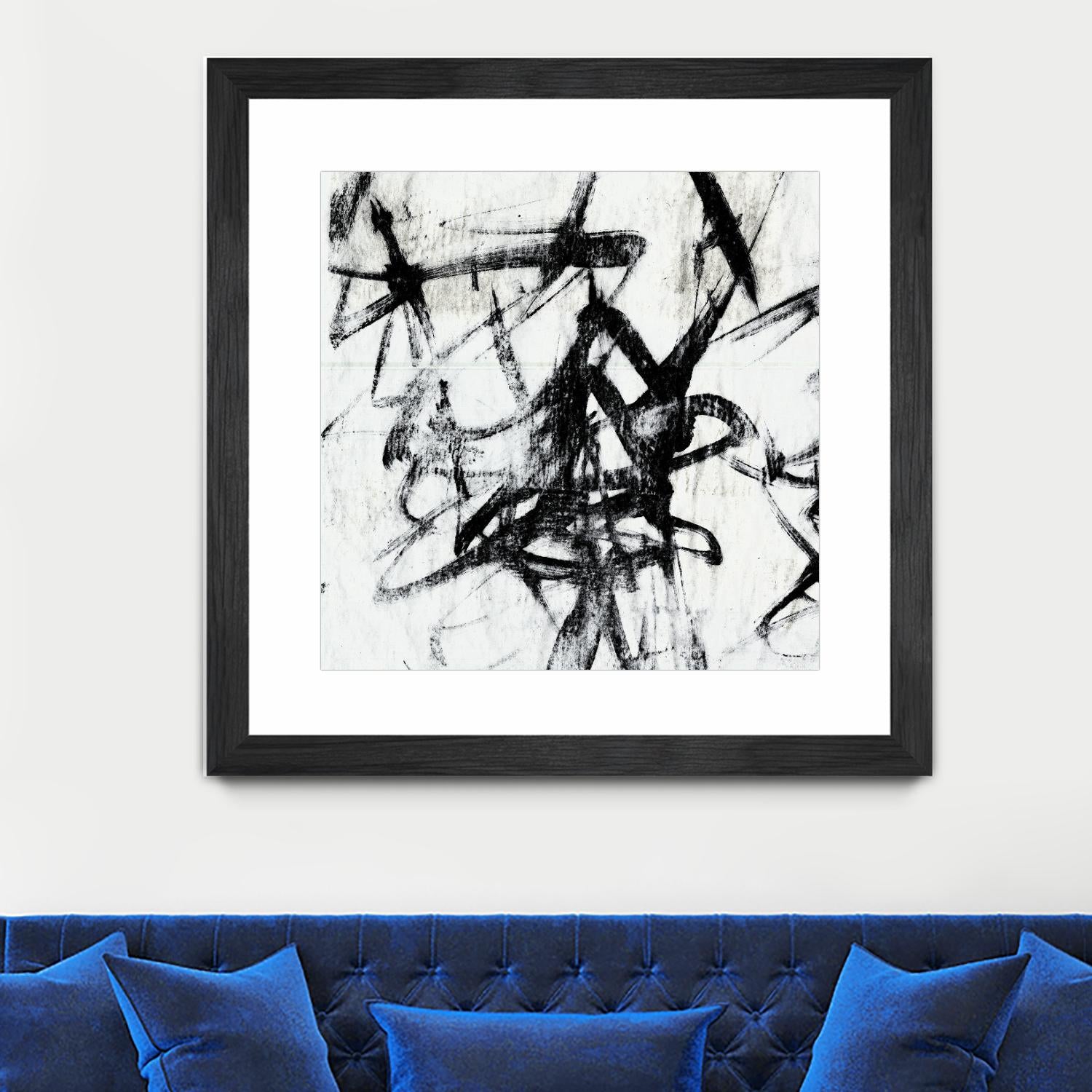 Monotype Scribble I by Jennifer Goldberger on GIANT ART - black abstract
