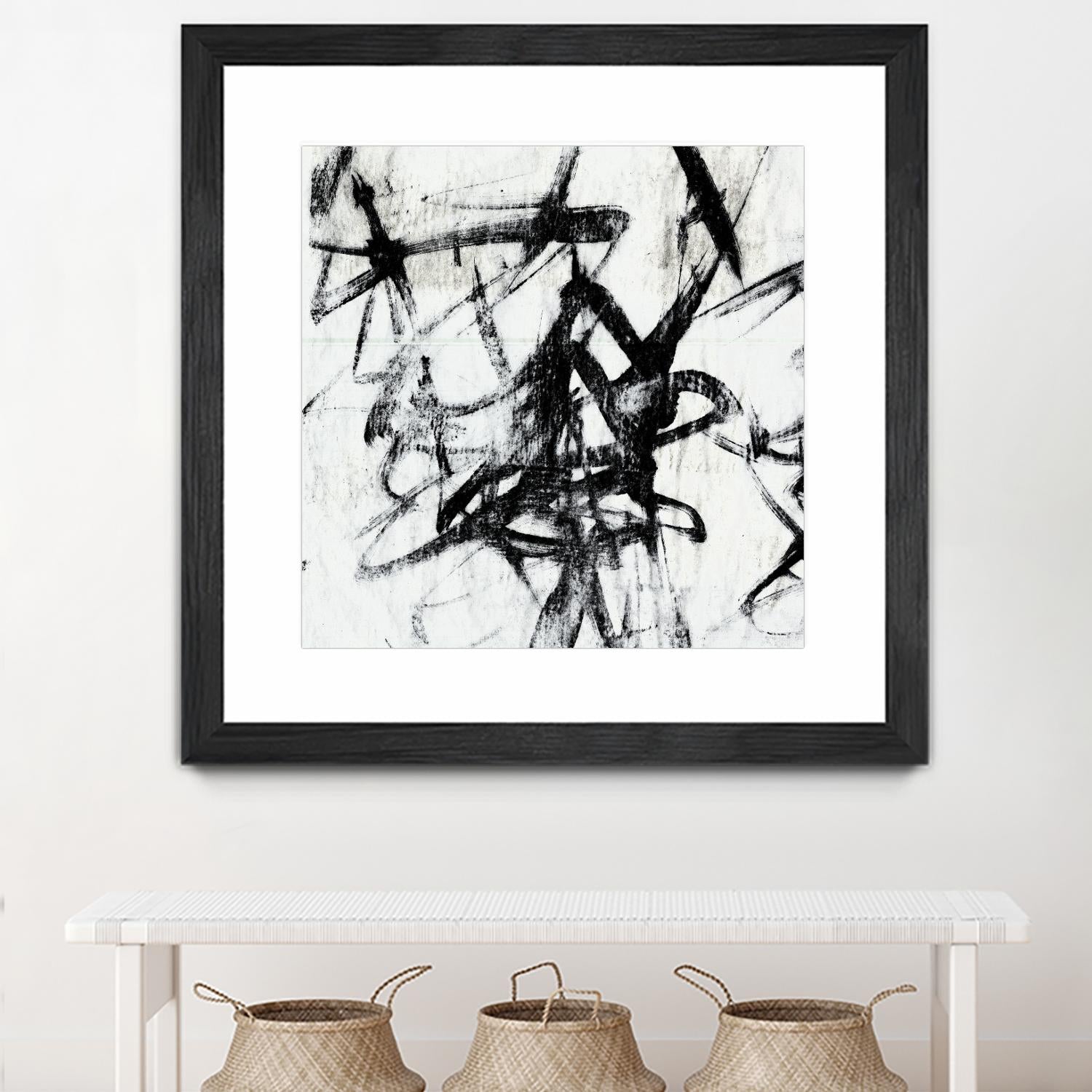 Monotype Scribble I by Jennifer Goldberger on GIANT ART - black abstract