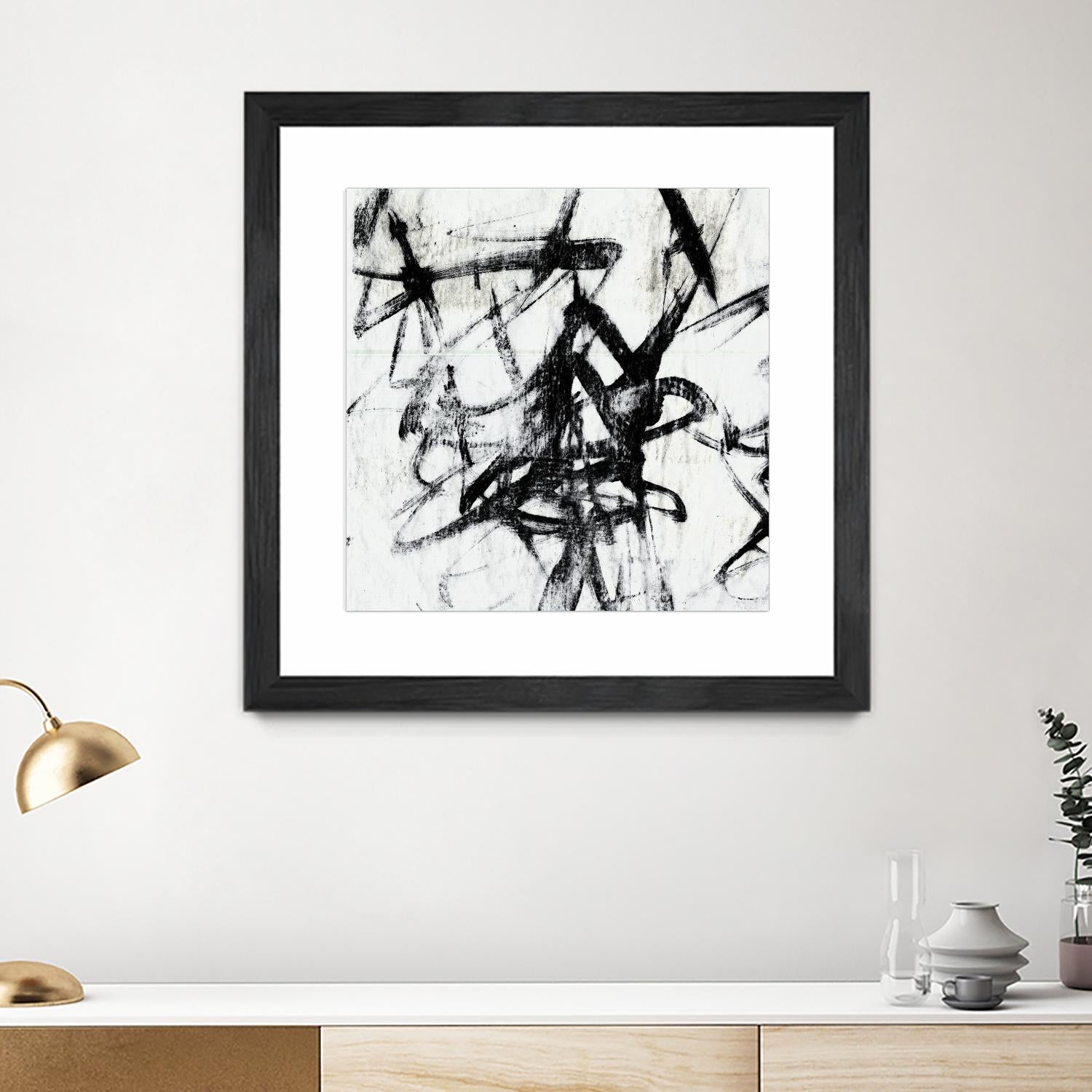 Monotype Scribble I by Jennifer Goldberger on GIANT ART - black abstract