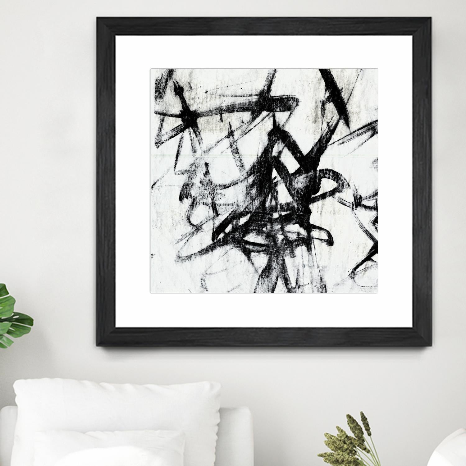 Monotype Scribble I by Jennifer Goldberger on GIANT ART - black abstract