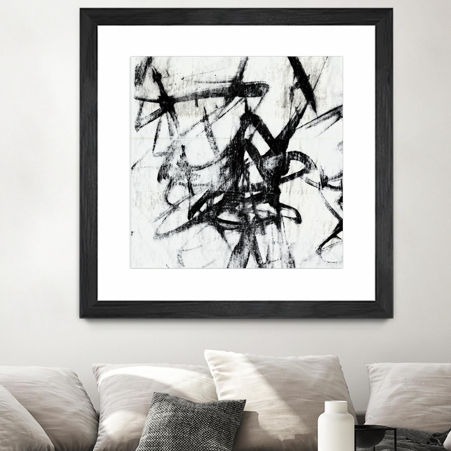 Monotype Scribble I by Jennifer Goldberger on GIANT ART - black abstract