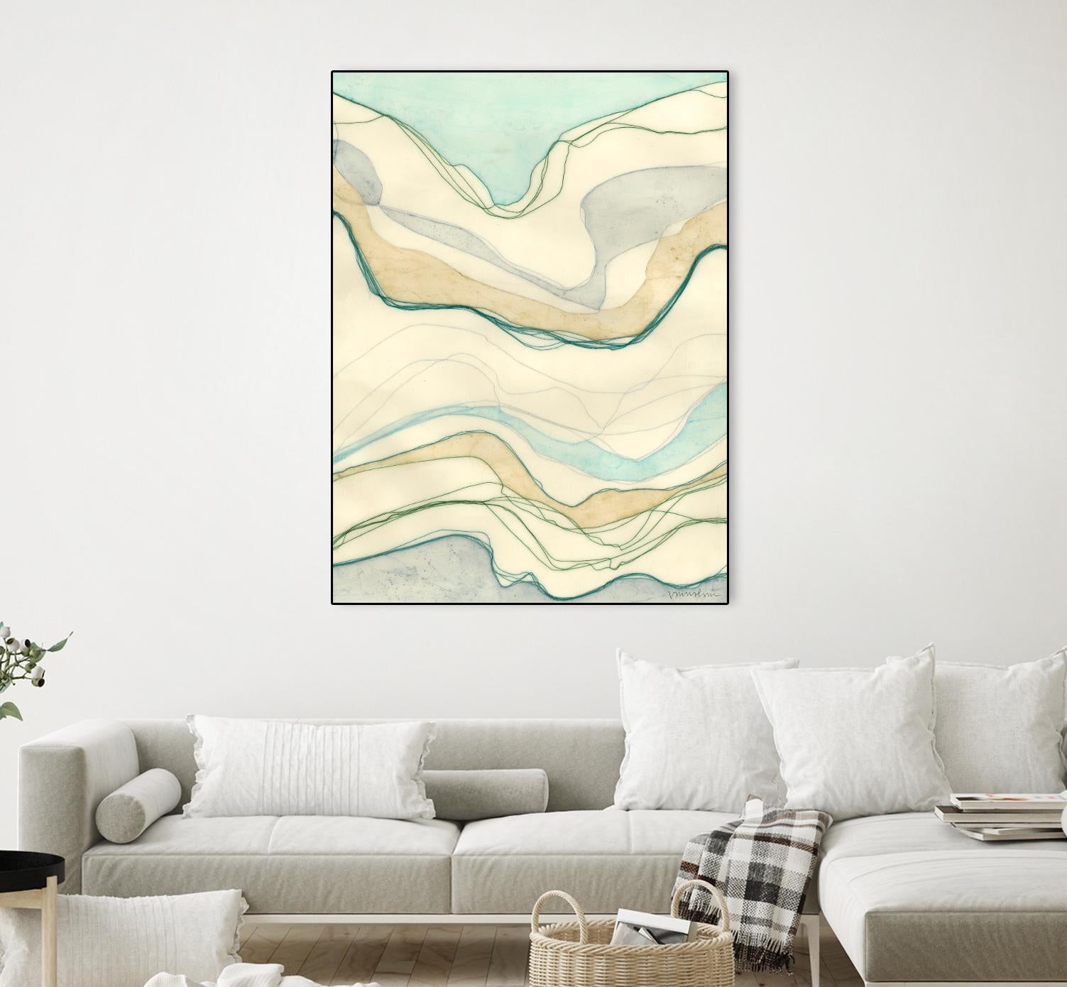 Ocean Cascade I by Vanna Lam on GIANT ART - green abstract