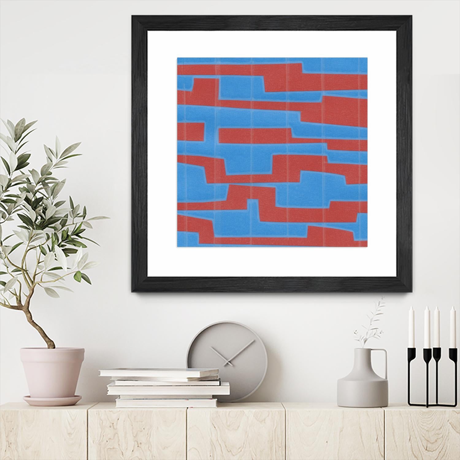 Modern Circuit VIII by Charles McMullen on GIANT ART - red abstract