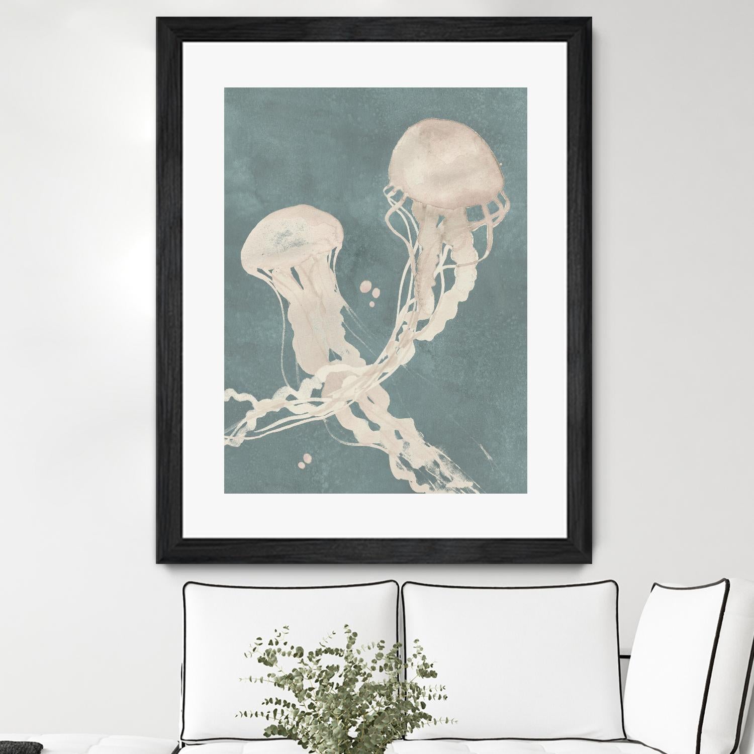 Jellyfish Dance II by Grace Popp on GIANT ART - blue coastal & tropical abstract