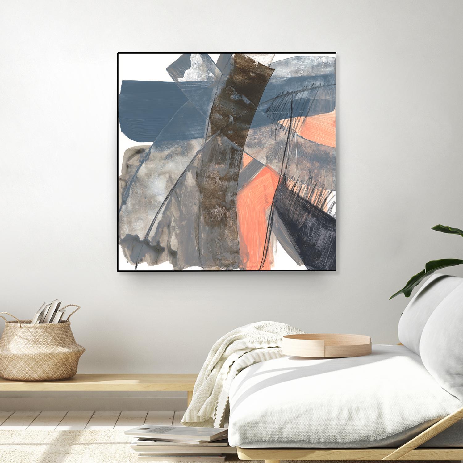 Neutrals & Coral II by Jennifer Goldberger on GIANT ART - grey  abstract abstract 