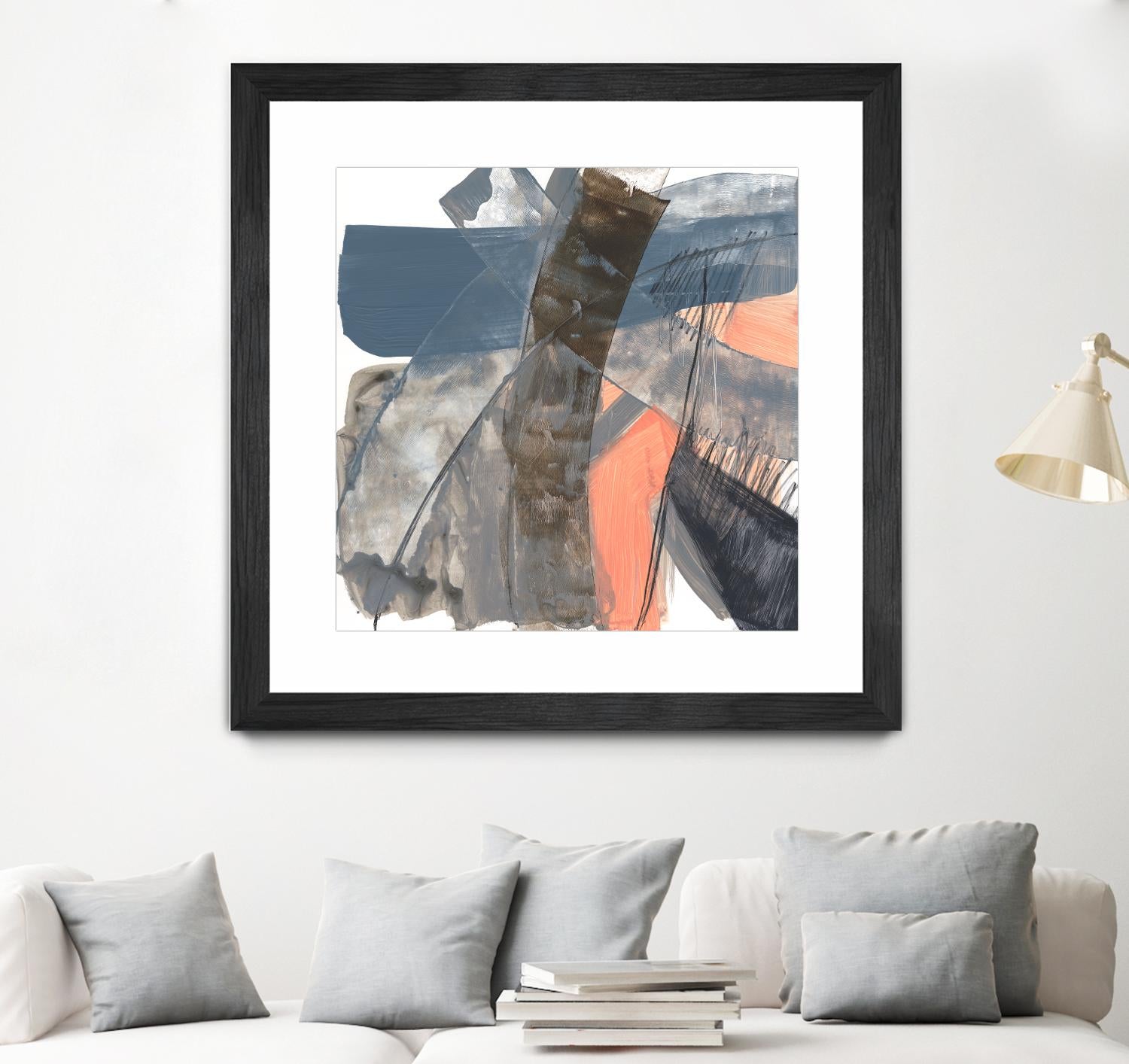 Neutrals & Coral II by Jennifer Goldberger on GIANT ART - grey  abstract abstract 