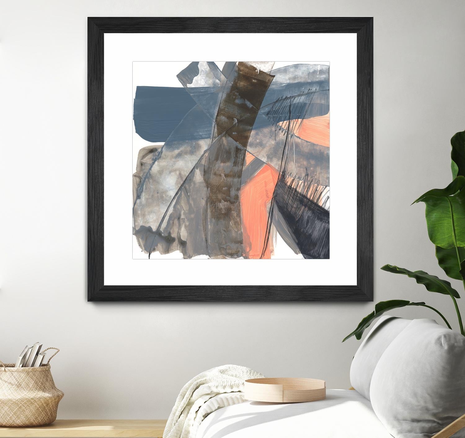 Neutrals & Coral II by Jennifer Goldberger on GIANT ART - grey  abstract abstract 