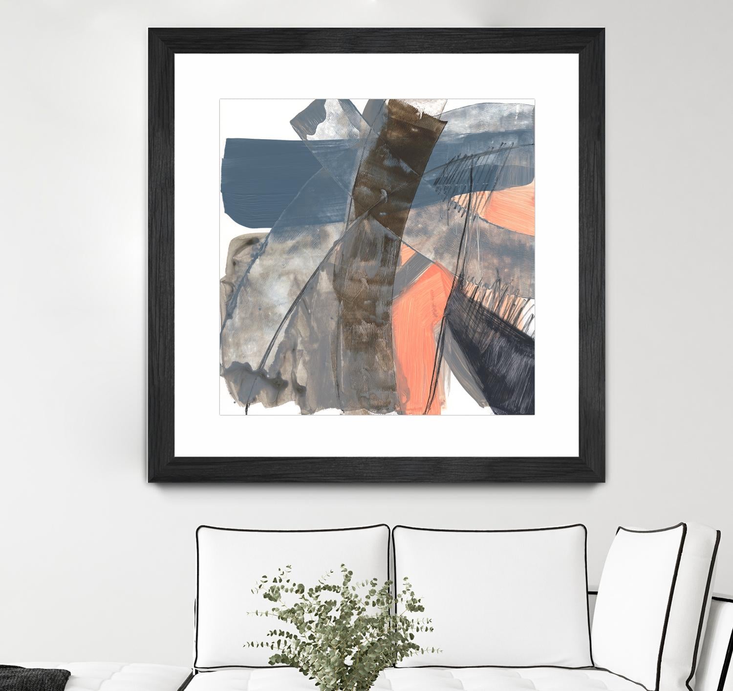 Neutrals & Coral II by Jennifer Goldberger on GIANT ART - grey  abstract abstract 
