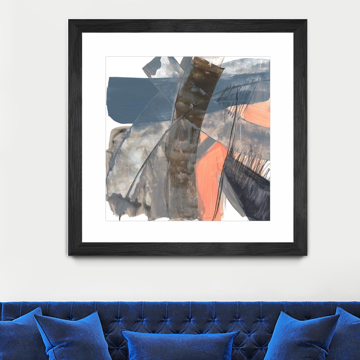 Neutrals & Coral II by Jennifer Goldberger on GIANT ART - grey  abstract abstract 