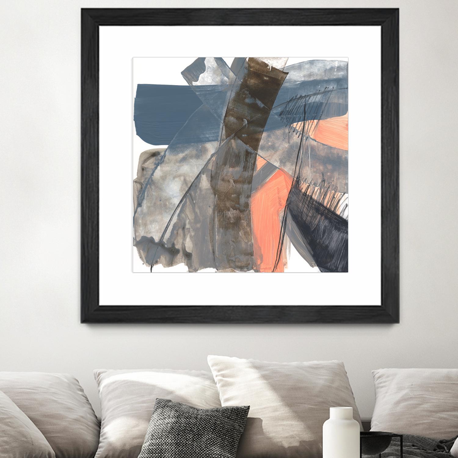 Neutrals & Coral II by Jennifer Goldberger on GIANT ART - grey  abstract abstract 