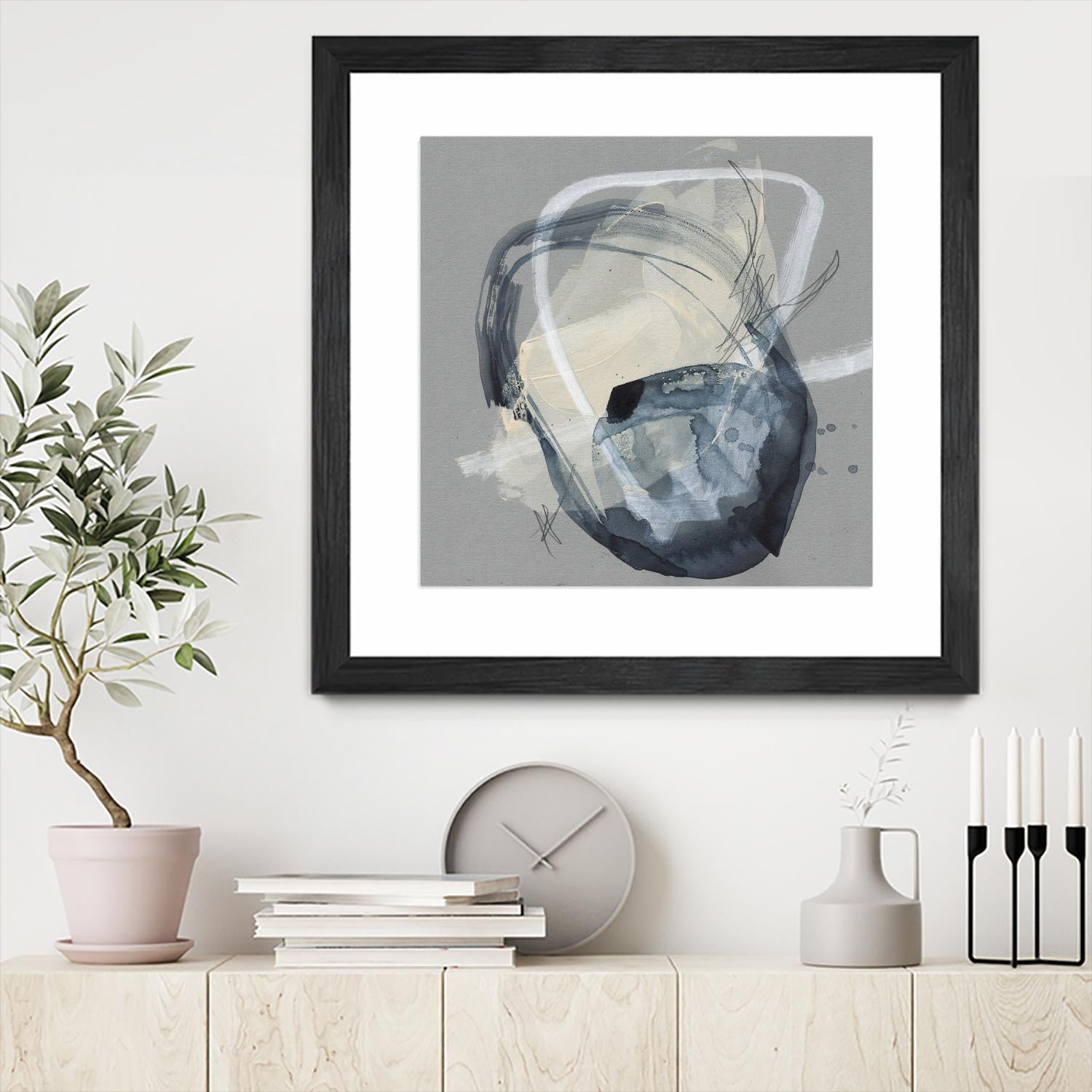 Tandem Loops I by Jennifer Goldberger on GIANT ART - beige watercolour abstract