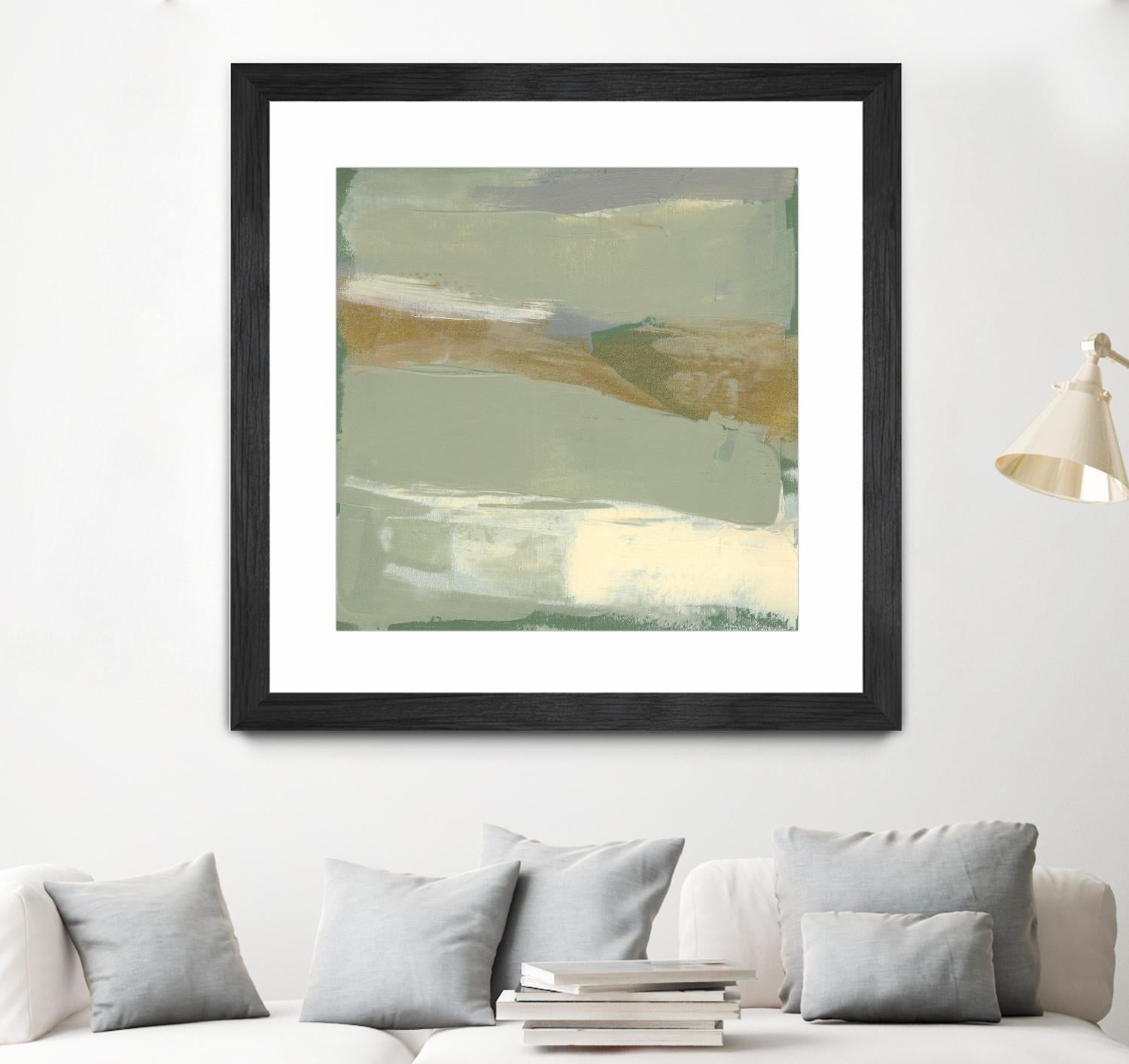 Sage & Gold Swipe III by Jennifer Goldberger on GIANT ART - green abstract abstract 