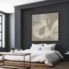 White Ribbon on Beige II by Jennifer Goldberger on GIANT ART - beige abstract
