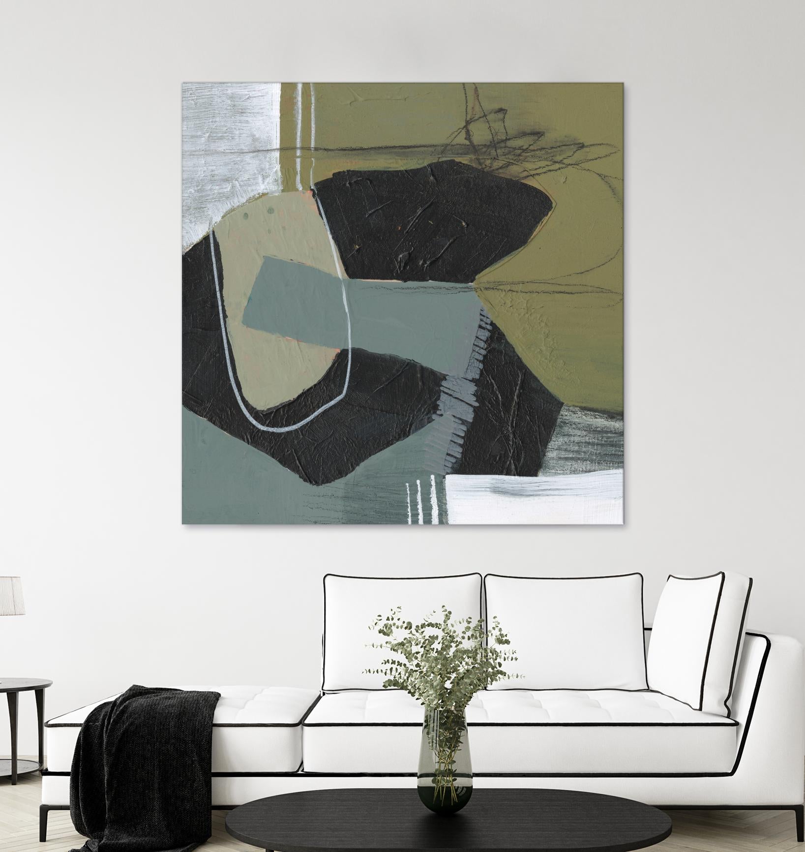 Puzzle in Neutrals II by Jennifer Goldberger on GIANT ART - beige abstract