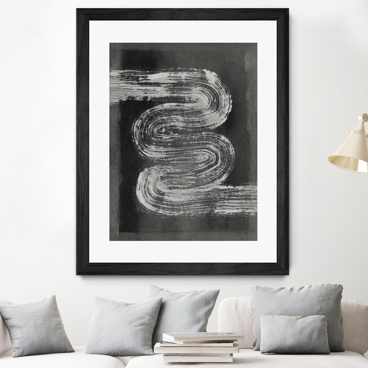 Grey Linear Path I by Jennifer Goldberger on GIANT ART - black abstract abstract 