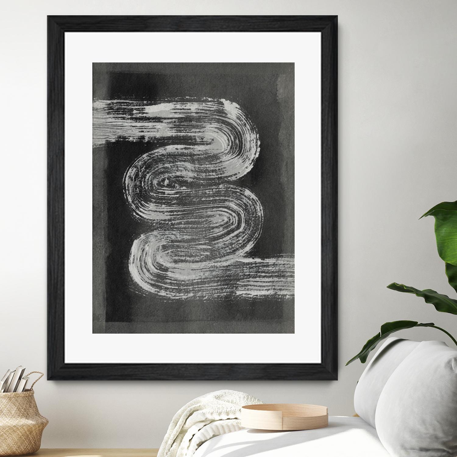 Grey Linear Path I by Jennifer Goldberger on GIANT ART - black abstract abstract 