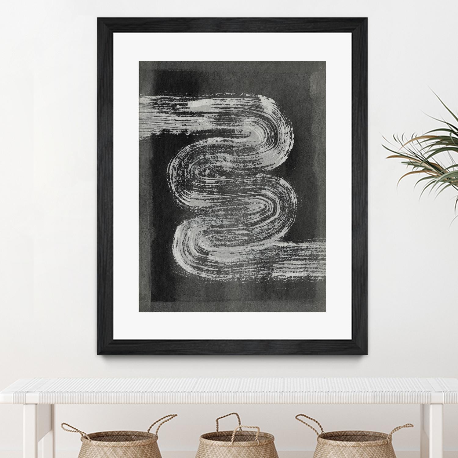 Grey Linear Path I by Jennifer Goldberger on GIANT ART - black abstract abstract 