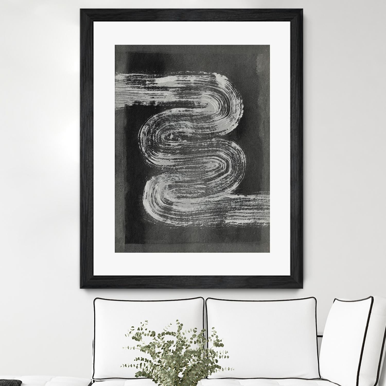Grey Linear Path I by Jennifer Goldberger on GIANT ART - black abstract abstract 