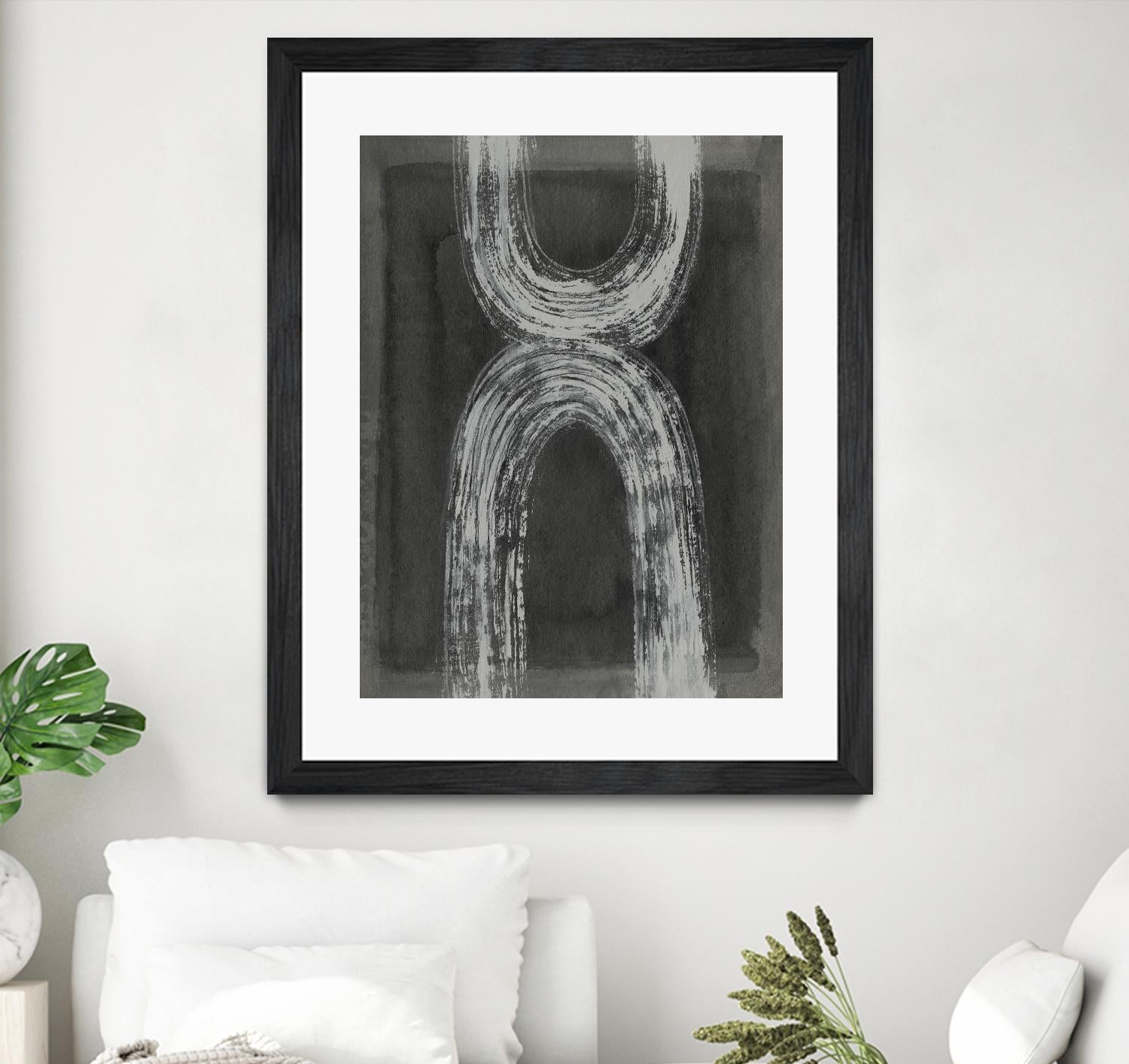 Grey Linear Path IV by Jennifer Goldberger on GIANT ART - white abstract