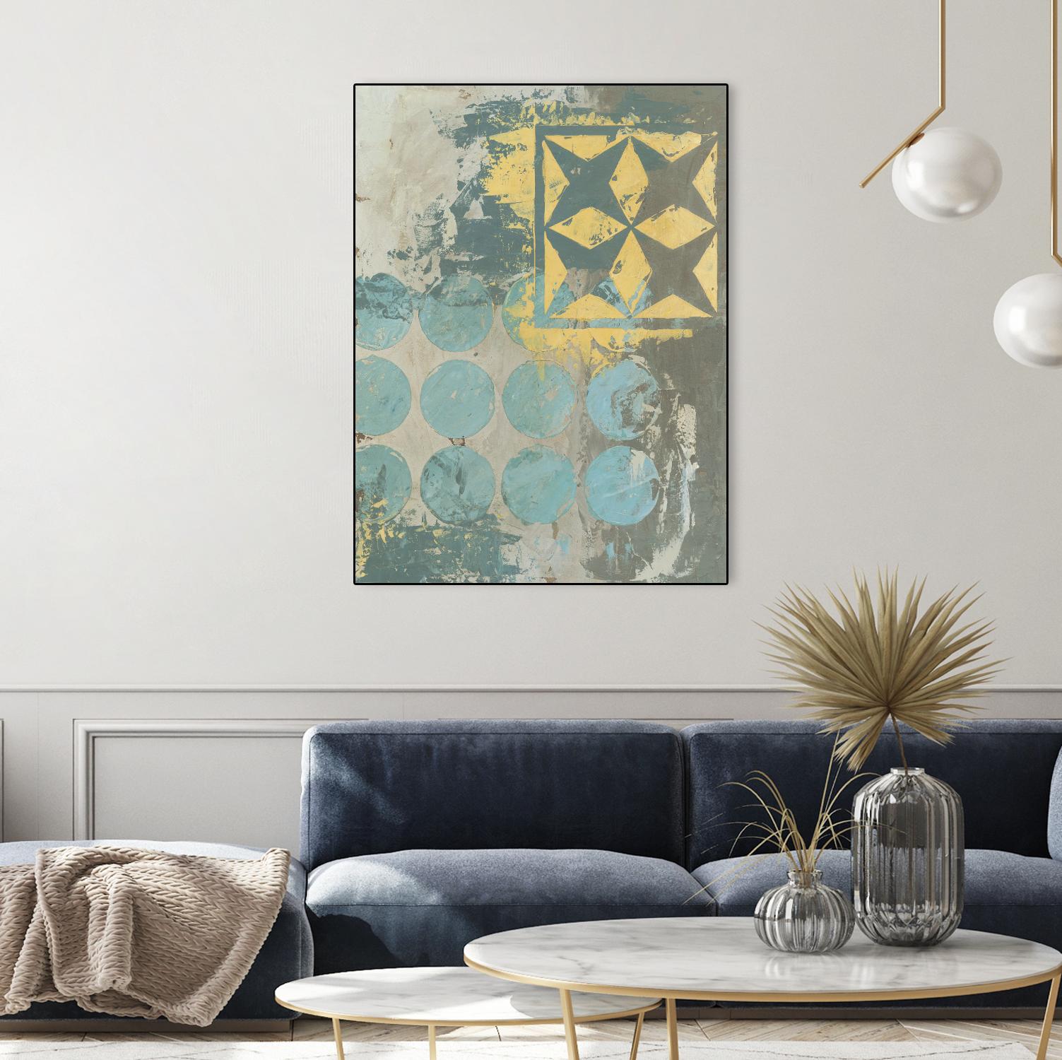 Dots and Stars II by Megan Meagher on GIANT ART - blue abstract