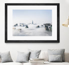 On top of the city by Pexels on GIANT ART - white city scene city above clouds