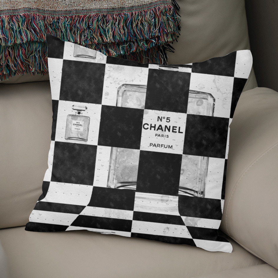 Chanel Chess» Throw Pillow by Daniel Janda
