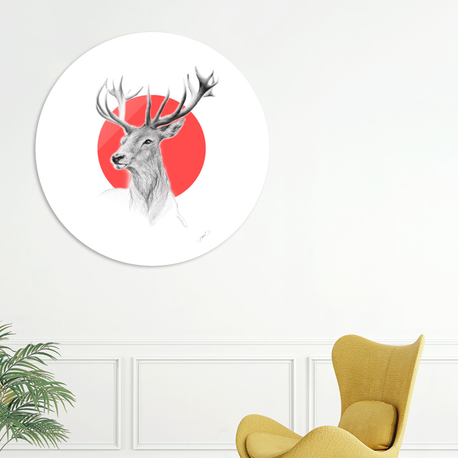 «Deer red» Disk by eDrawings38 | Curioos