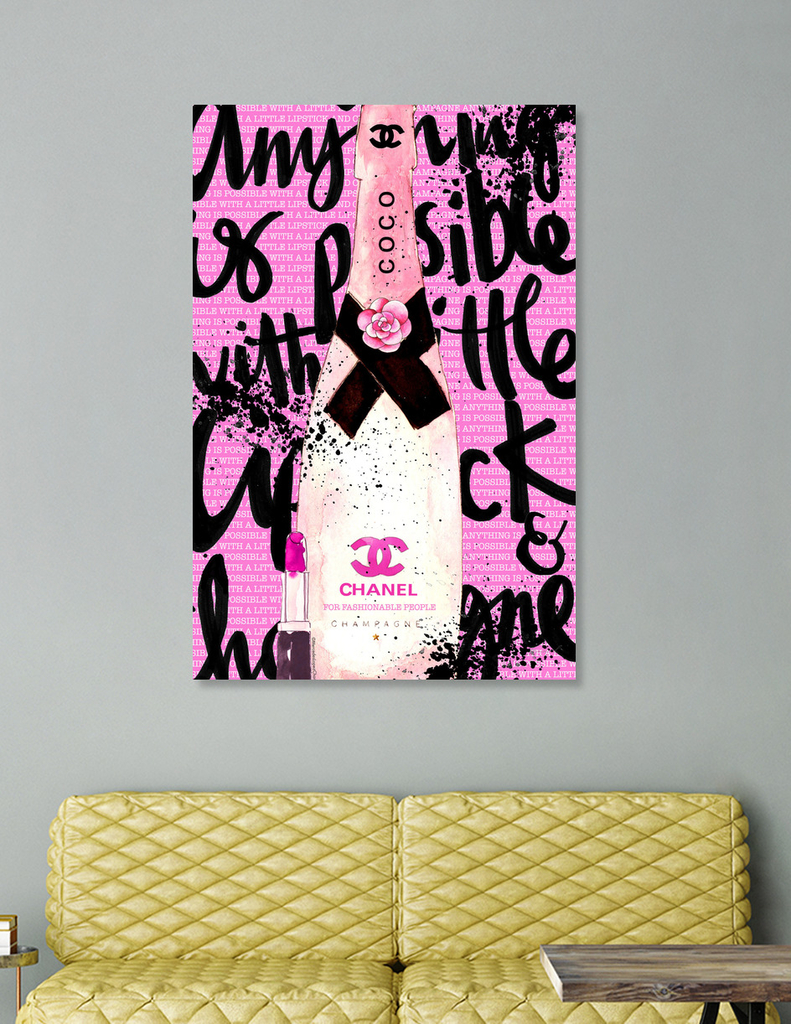 Coco Chanel Champagne» Canvas Print by Mercedes Lopez Charro | Curioos