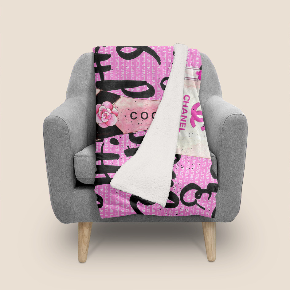 Coco Chanel Champagne» Throw Blanket by Mercedes Lopez Charro