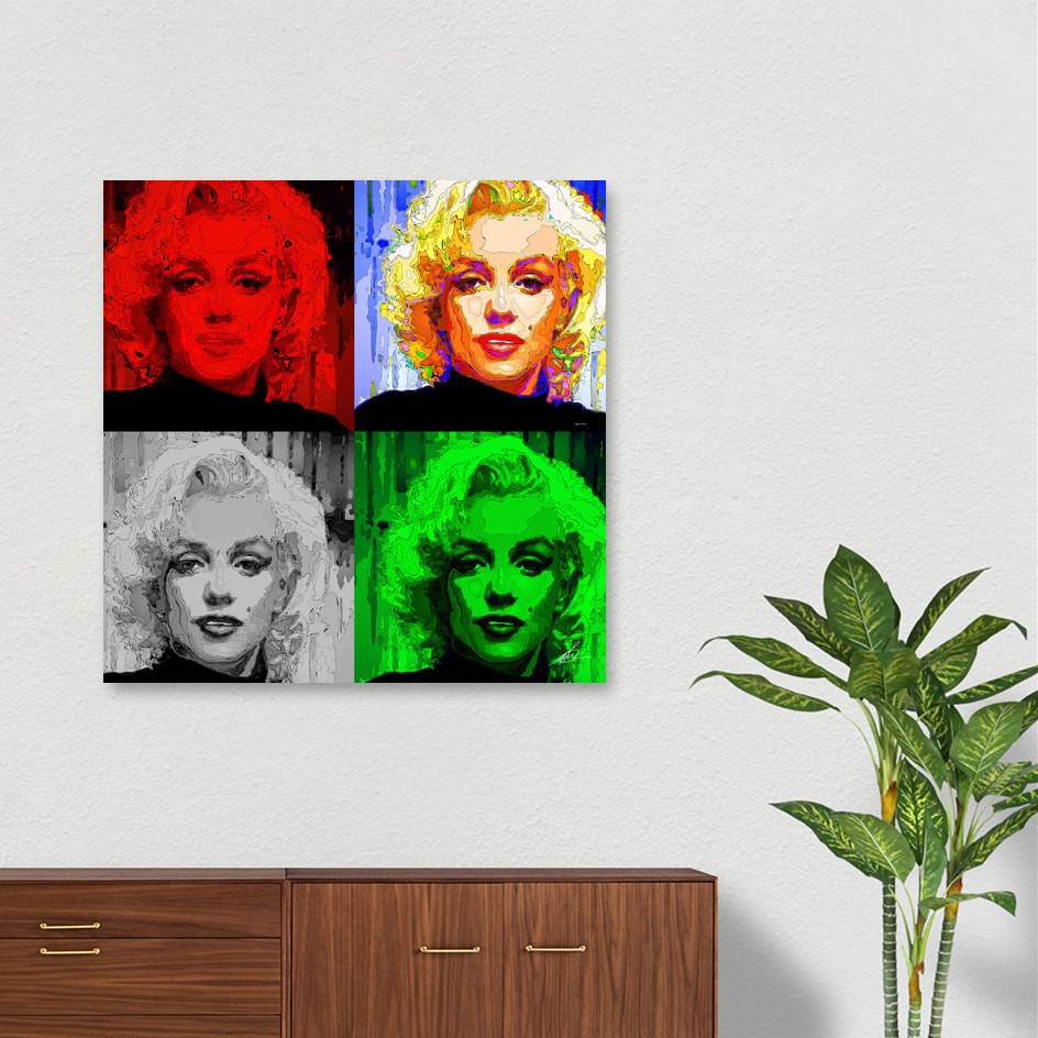 «Marilyn Quad Pop Art» Canvas Print by Rafael Salazar | Curioos