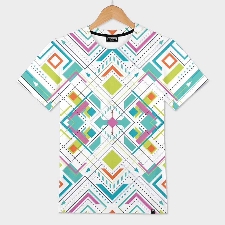 Square Geometry Geometric Blue Tshirt  Fashion Shape Summer Holiday T Shirt 169 