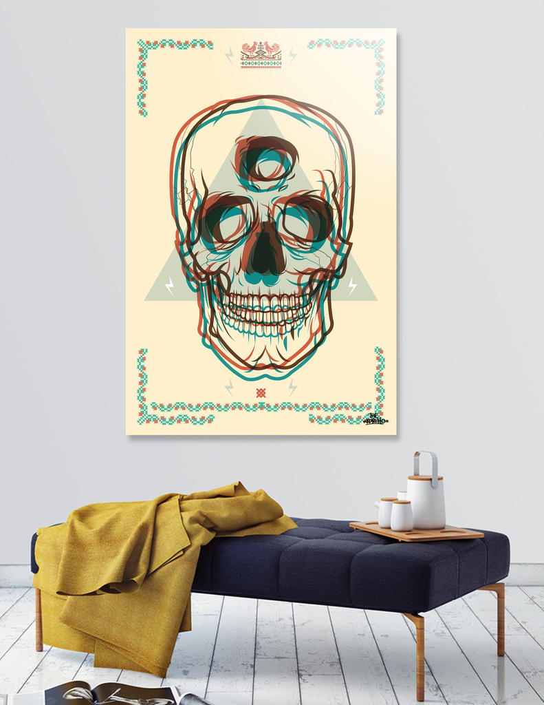«SKULL HIPSTER» Aluminum Print by KORCHO | Curioos
