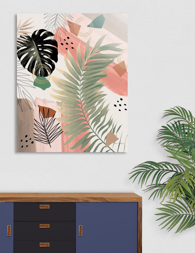 «Palm Leaf Summer Glam #1 #tropical #decor #art» Aluminum Print by ...