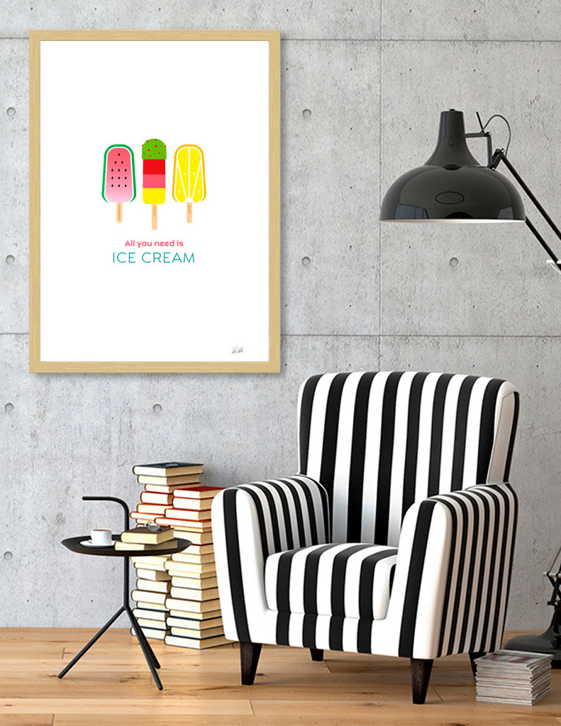 «All you need is ice cream» Art Print by Pia Kolle | Curioos